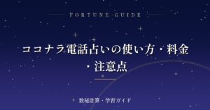 ココナラ電話占いの使い方・料金・注意点